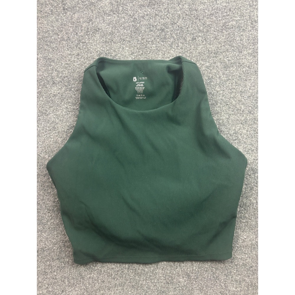 Buffbunny Collection Ribbed Crop Top Womens 3XL Green High Neck Racerback 66215